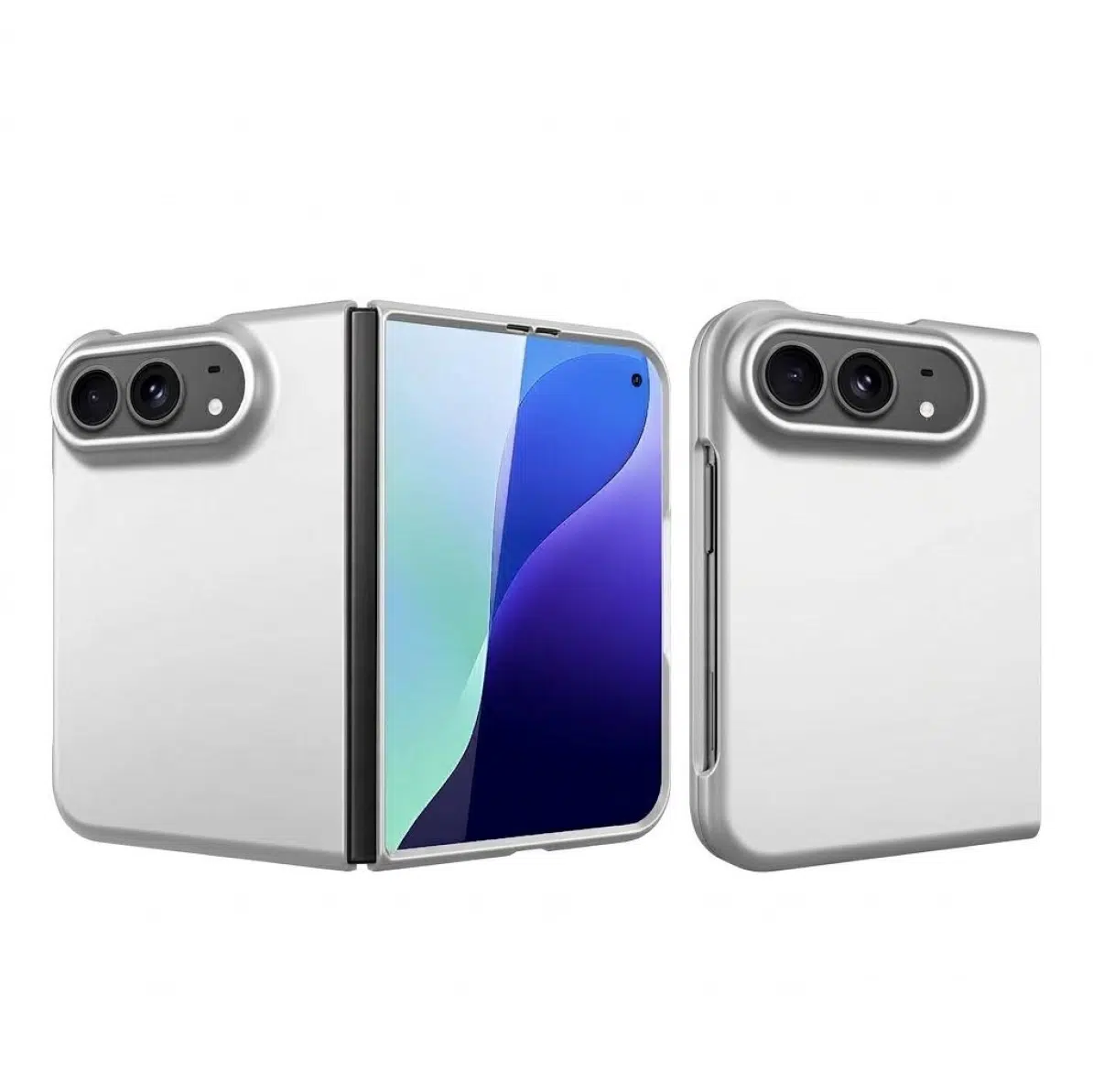 Cityhoesje - Bookcase 360 Liquid Frame Case - iPhone Duo - Zilver - Afbeelding 1