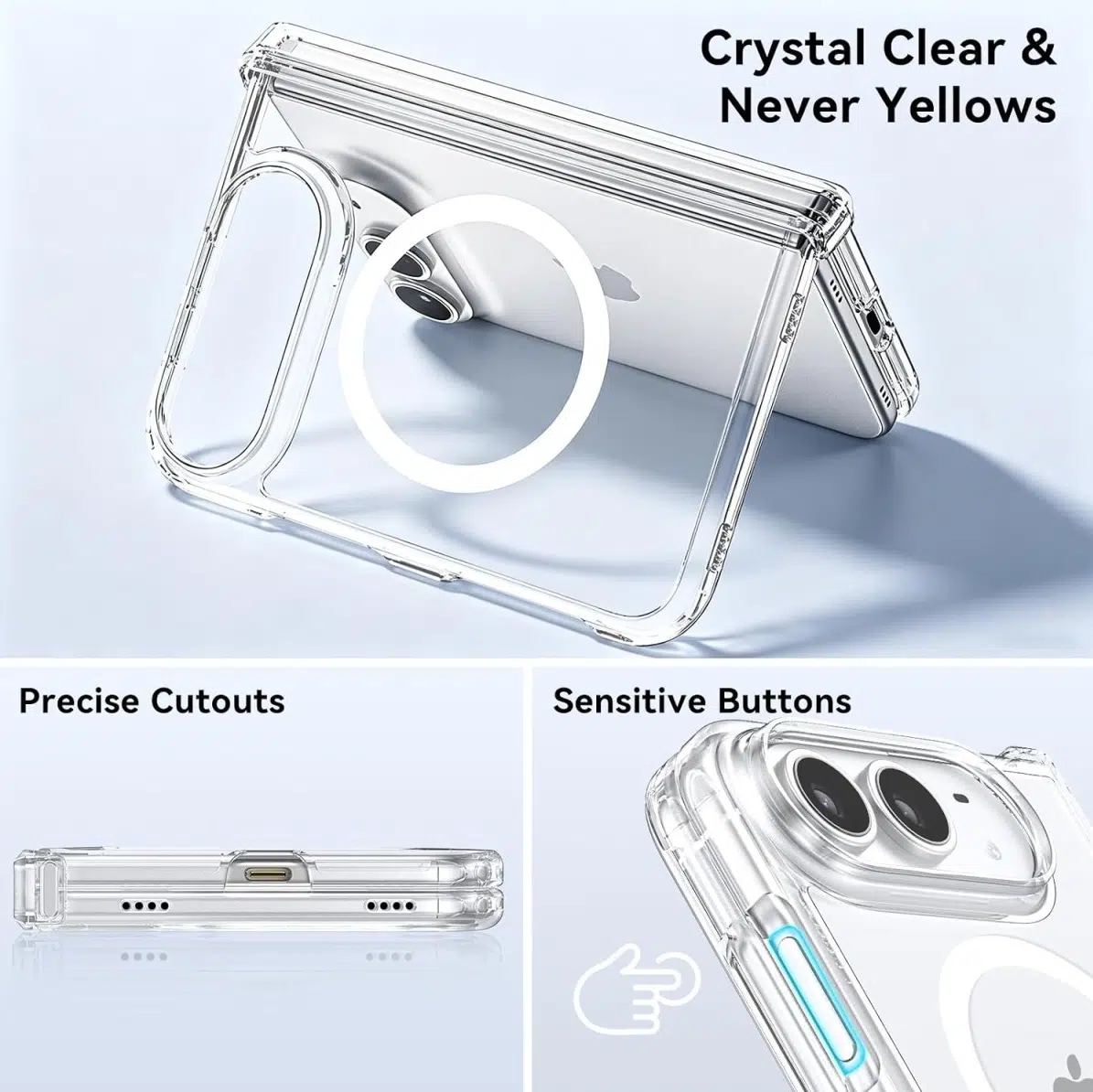 Cityhoesje-Backcover-Lens Protection-Armor-Magsafe-iPhone Duo-Transparant - Afbeelding 2