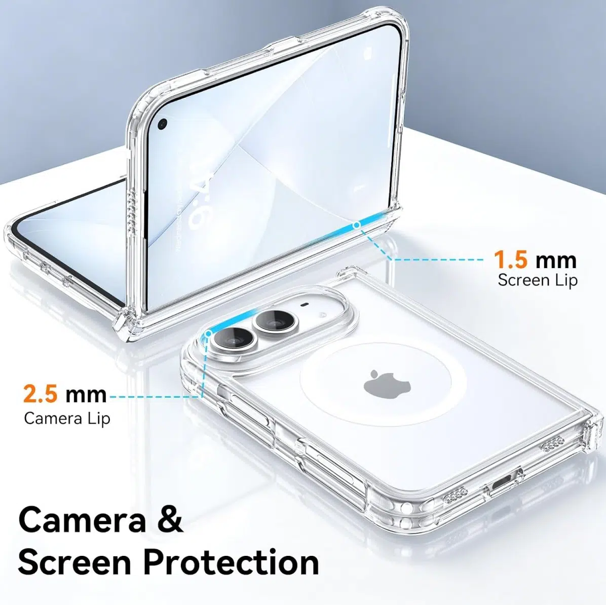 Cityhoesje-Backcover-Lens Protection-Armor-Magsafe-iPhone Duo-Transparant - Afbeelding 3