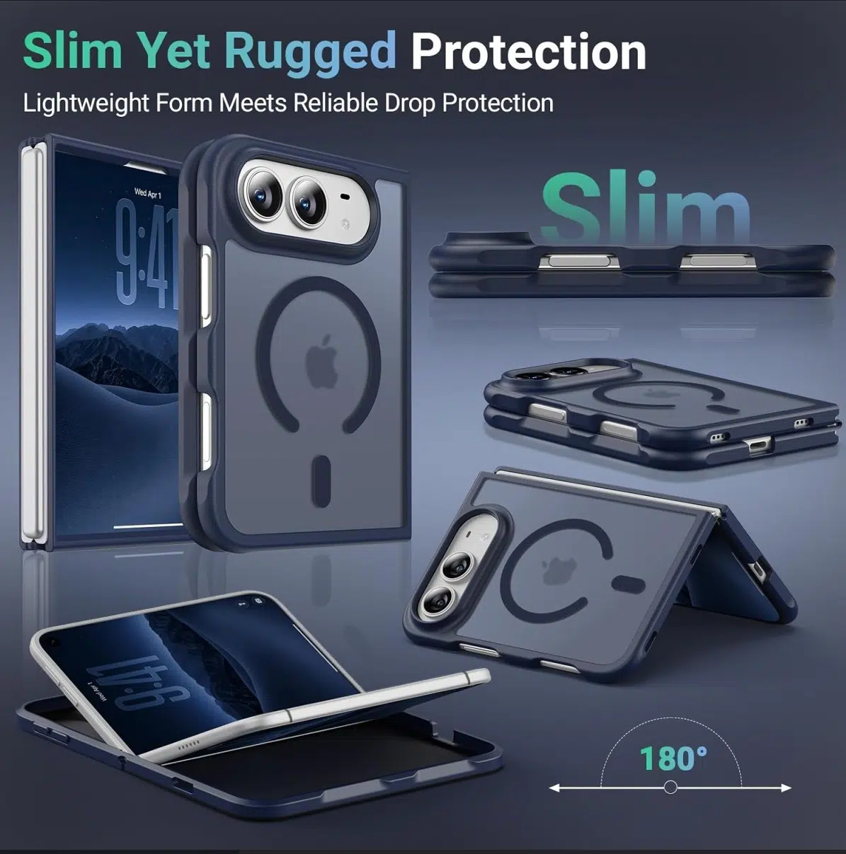 Cityhoesje-Backcover-Lens Protection-Armor-Magsafe-iPhone Duo-Blauw - Afbeelding 4