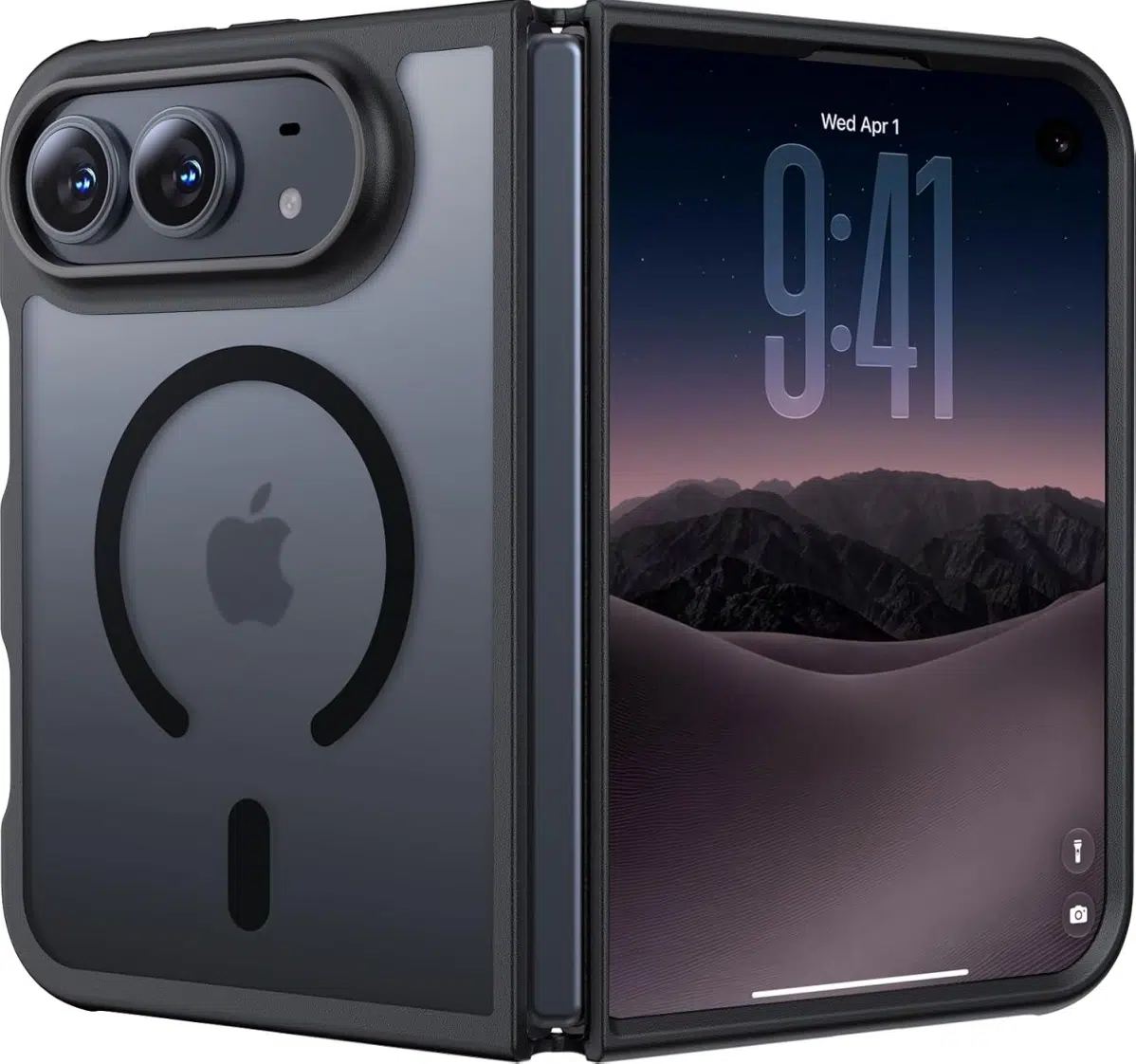 Cityhoesje-Backcover-Lens Protection-Armor-Magsafe-iPhone Duo-Zwart - Afbeelding 1