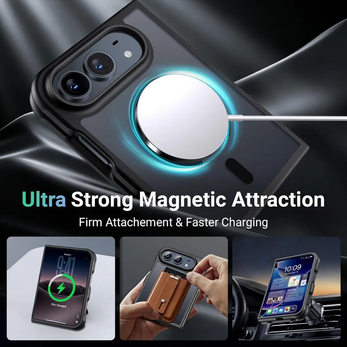 Cityhoesje-Backcover-Lens Protection-Armor-Magsafe-iPhone Duo-Zwart - Afbeelding 4