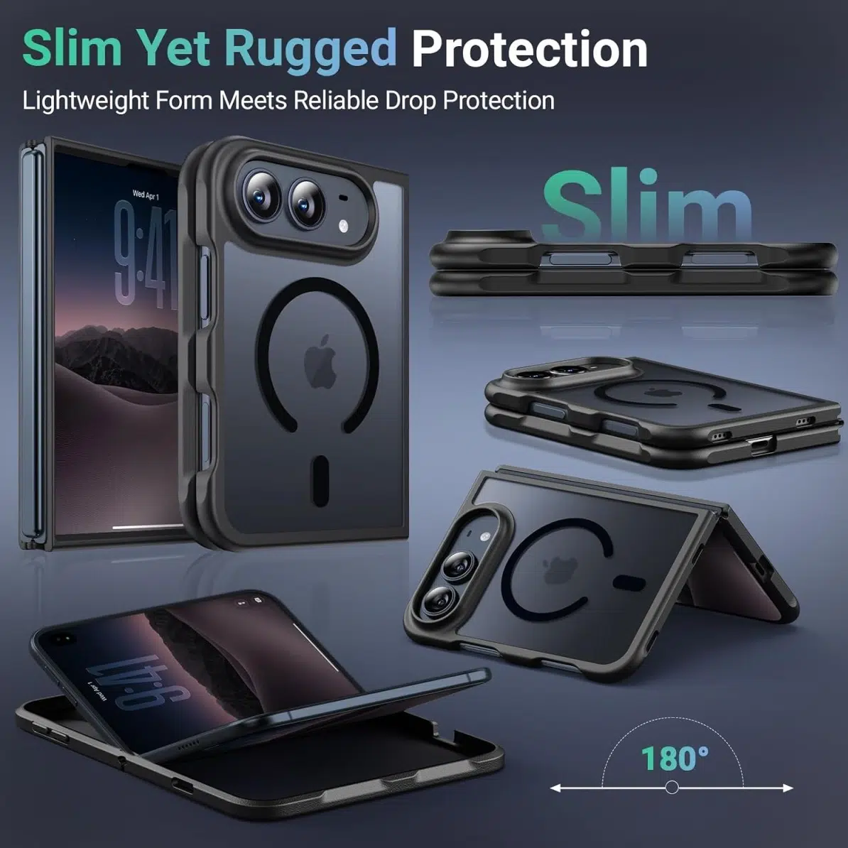 Cityhoesje-Backcover-Lens Protection-Armor-Magsafe-iPhone Duo-Zwart - Afbeelding 3