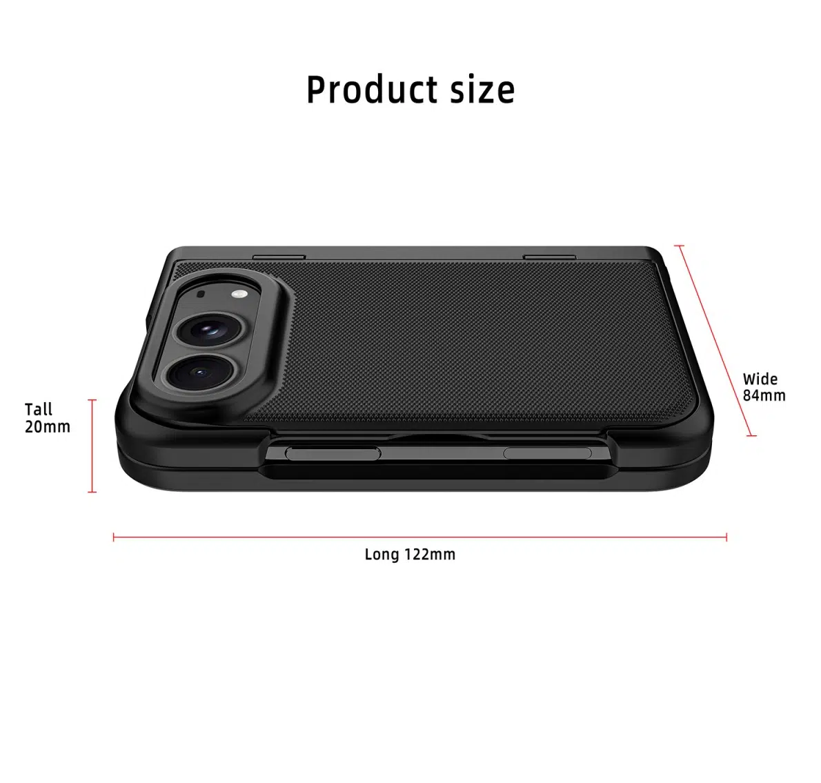 Cityhoesje – 360° Leather Texture Kickstand Case – iPhone Duo - Zwart - Afbeelding 3
