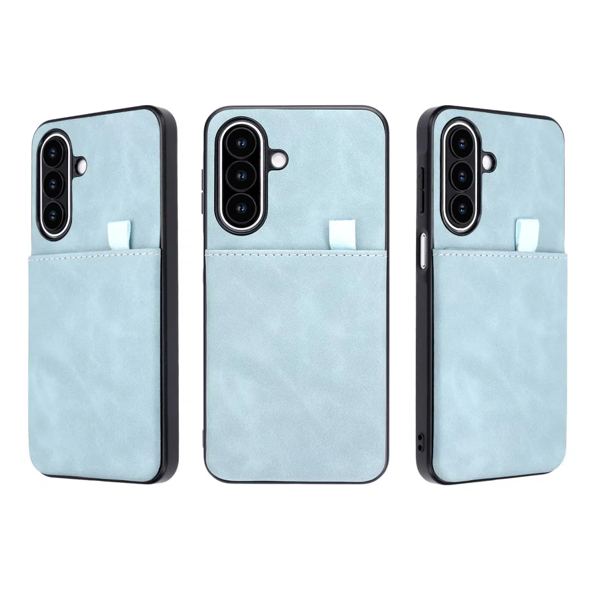 Cityhoesje-Backcover-Suédine Card Holder-Geschikt voor Samsung S26 FE-Lich Blauw - Afbeelding 2