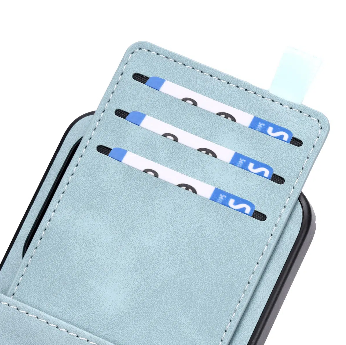 Cityhoesje-Backcover-Suédine Card Holder-Geschikt voor Samsung S26 FE-Lich Blauw - Afbeelding 3