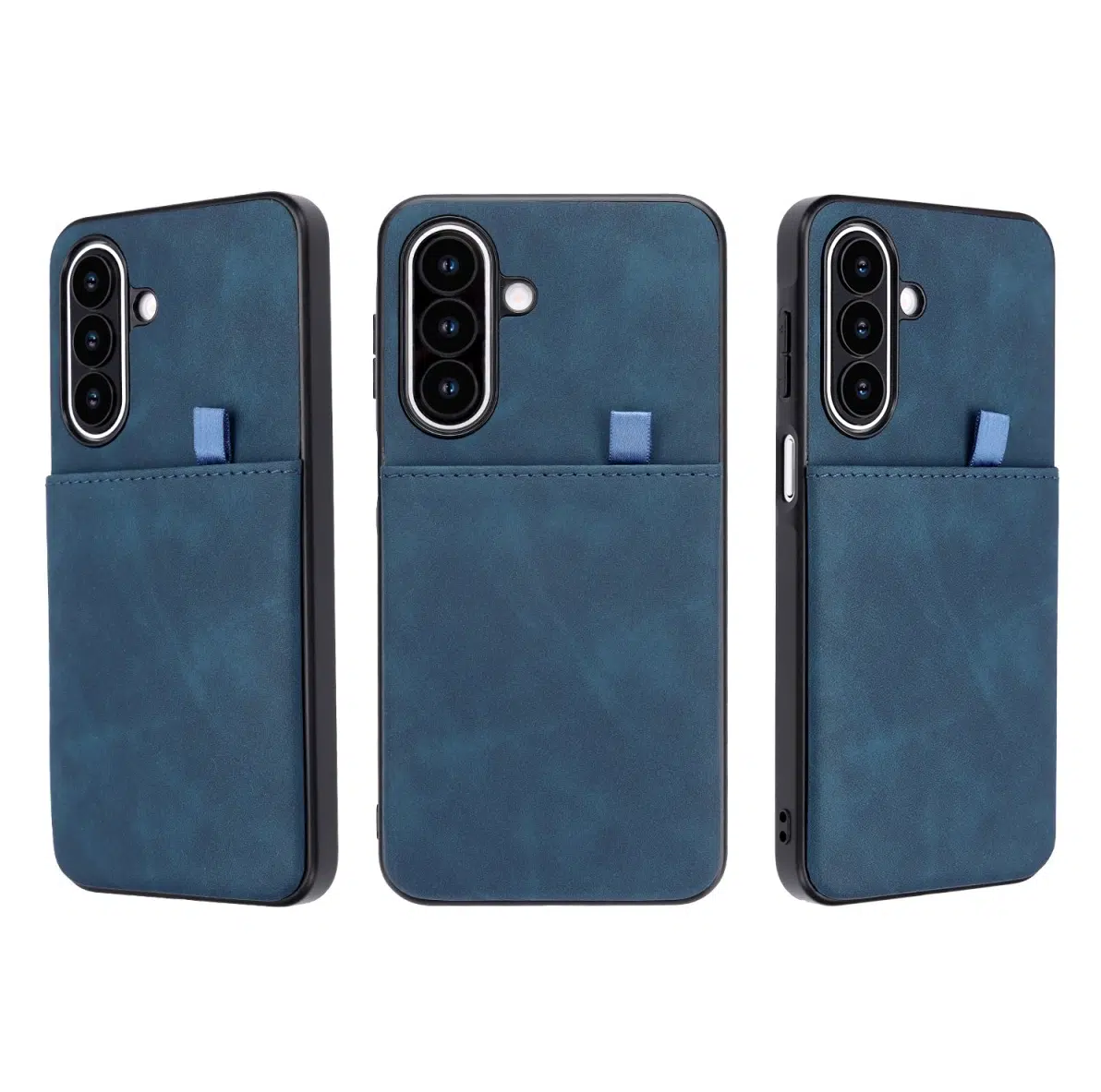 Cityhoesje-Backcover-Suédine Card Holder-Geschikt voor Samsung S26 FE-DonkerBlauw - Afbeelding 2