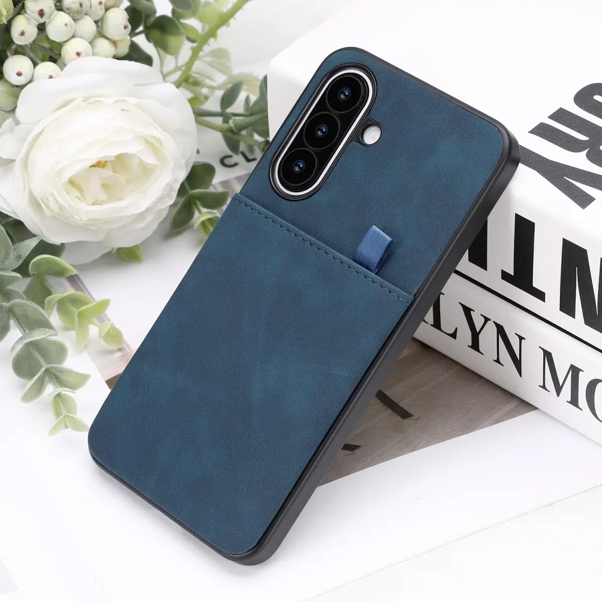 Cityhoesje-Backcover-Suédine Card Holder-Geschikt voor Samsung S26 FE-DonkerBlauw - Afbeelding 5