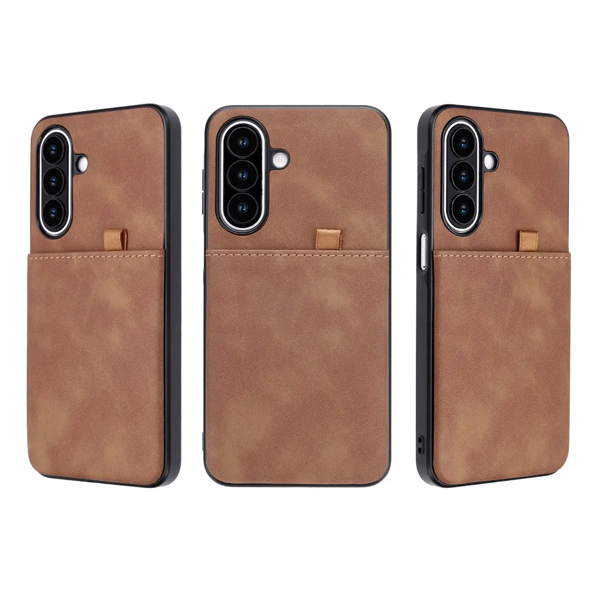 Cityhoesje-Backcover-Suédine Card Holder-Geschikt voor Samsung S26 FE-Bruin - Afbeelding 2
