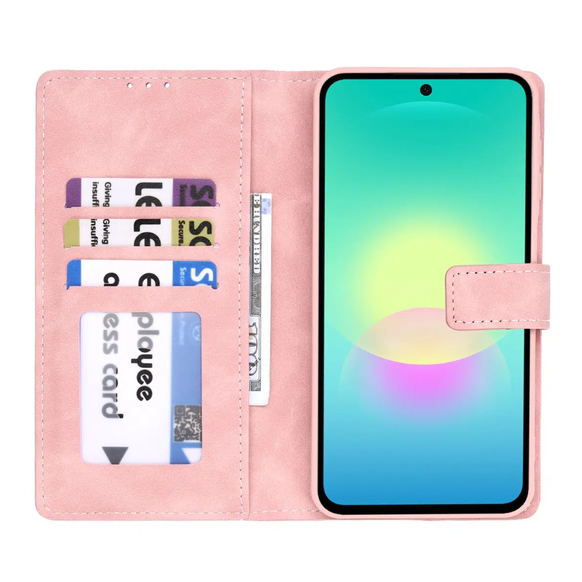 Cityhoesje-Bookcase-Suede-Style Wallet-Geschikt voor Samsung-S26 FE-Roze - Afbeelding 3