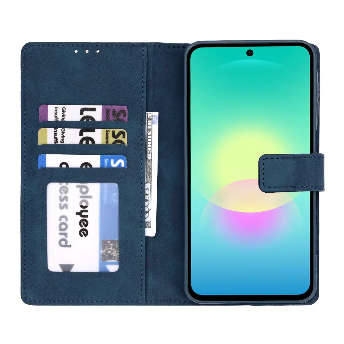 Cityhoesje-Bookcase-Suede-Style Wallet-Geschikt voor Samsung-S26 FE-DonkerBlauw - Afbeelding 3