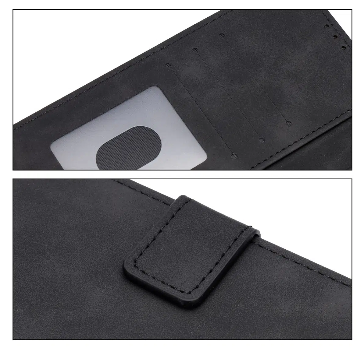 Cityhoesje-Bookcase-Suede-Style Wallet-Geschikt voor Samsung-S26 FE-Zwart - Afbeelding 4