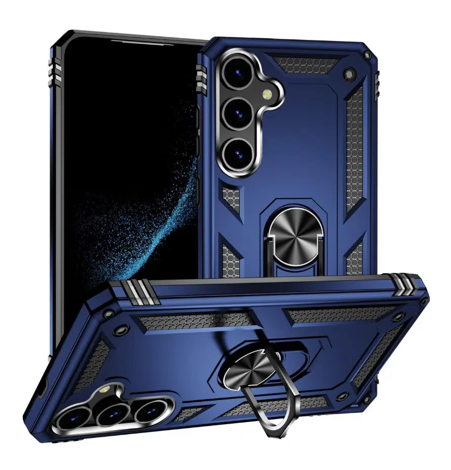 Cityhoesje-Backcover-Kickstand Ring Armor-Geschikt voor Samsung Galaxy S26 FE-Blauw - Afbeelding 1