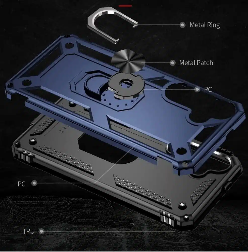 Cityhoesje-Backcover-Kickstand Ring Armor-Geschikt voor Samsung Galaxy S26 FE-Blauw - Afbeelding 3