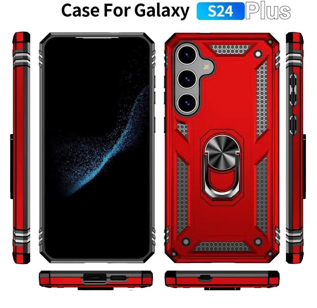 Cityhoesje-Backcover-Kickstand Ring Armor-Geschikt voor Samsung Galaxy S26 FE-Rood - Afbeelding 5