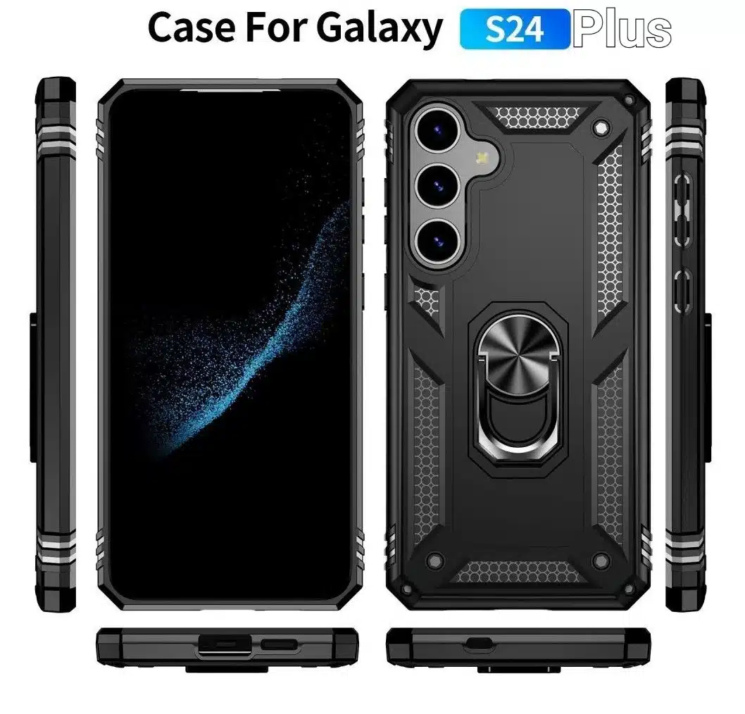 Cityhoesje-Backcover-Kickstand Ring Armor-Geschikt voor Samsung Galaxy S26 FE-Zwart - Afbeelding 5