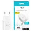 Zanaé-Charger 45W, 1x USB-C, GaN / Power Delivery-Wit - Thumbnail Image 1