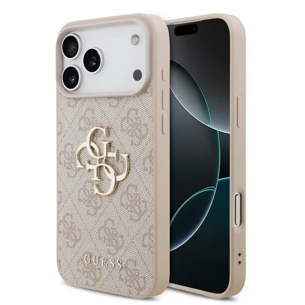 Guess-Backcover-iPhone17 Pro Max-18 Pro Max-HC 4G PU Big Logo-Roze - Afbeelding 1
