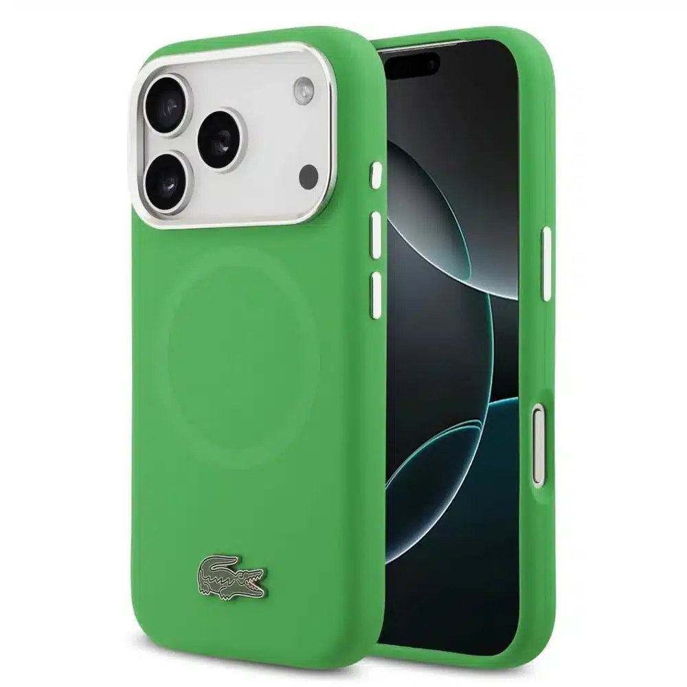 Lacoste-Backcover-iPhone 17 Pro Max-18 Pro Max-Magsafe-Metal Edge-Groen - Afbeelding 1