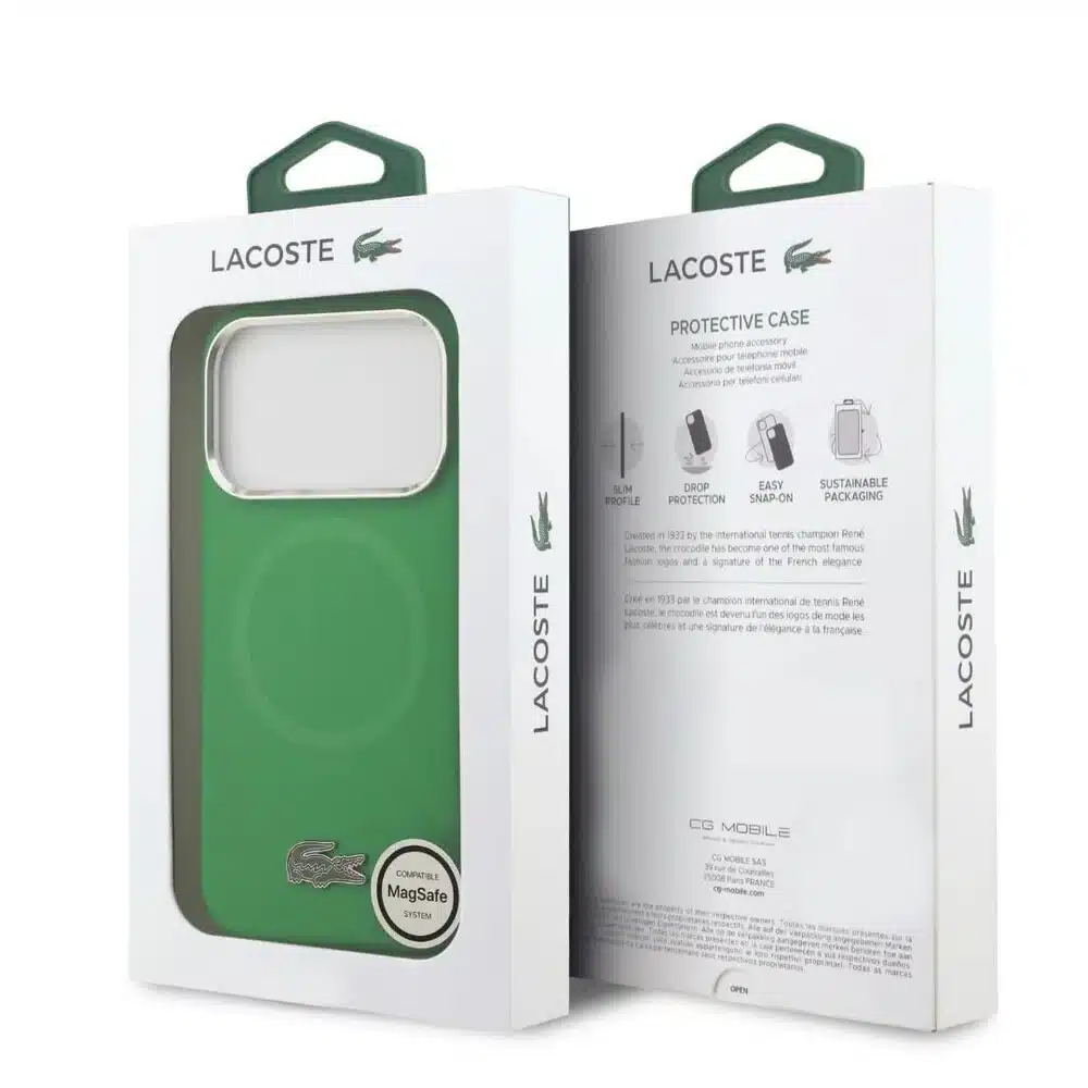 Lacoste-Backcover-iPhone 17 Pro Max-18 Pro Max-Magsafe-Metal Edge-Groen - Afbeelding 7