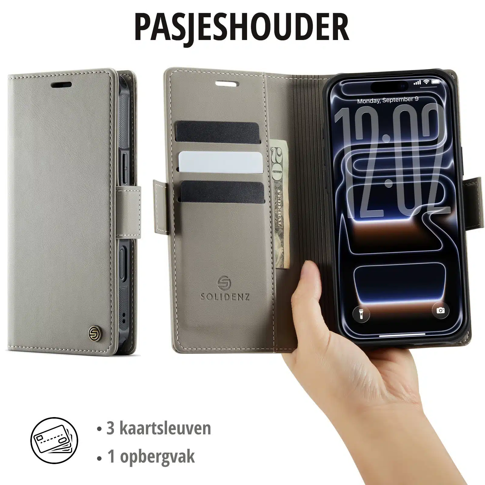 Solidenz-Bookcase 2-in-1 MagSafe voor iPhone 17 Pro-18 Pro-Beige - Afbeelding 8