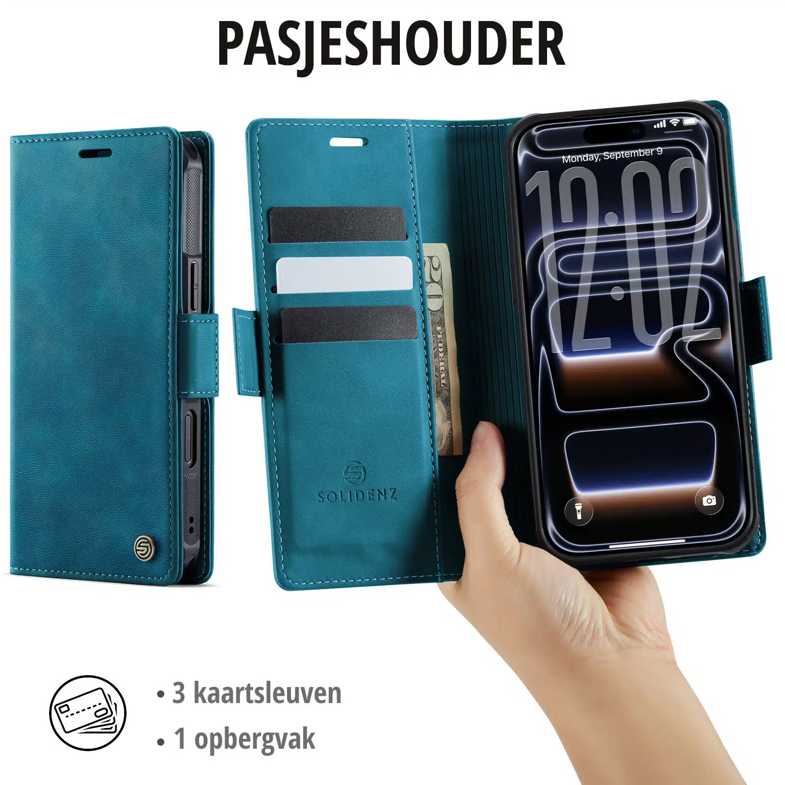 Solidenz-Bookcase 2-in-1 MagSafe voor iPhone 17 Pro-18 Pro-Blauw - Afbeelding 8