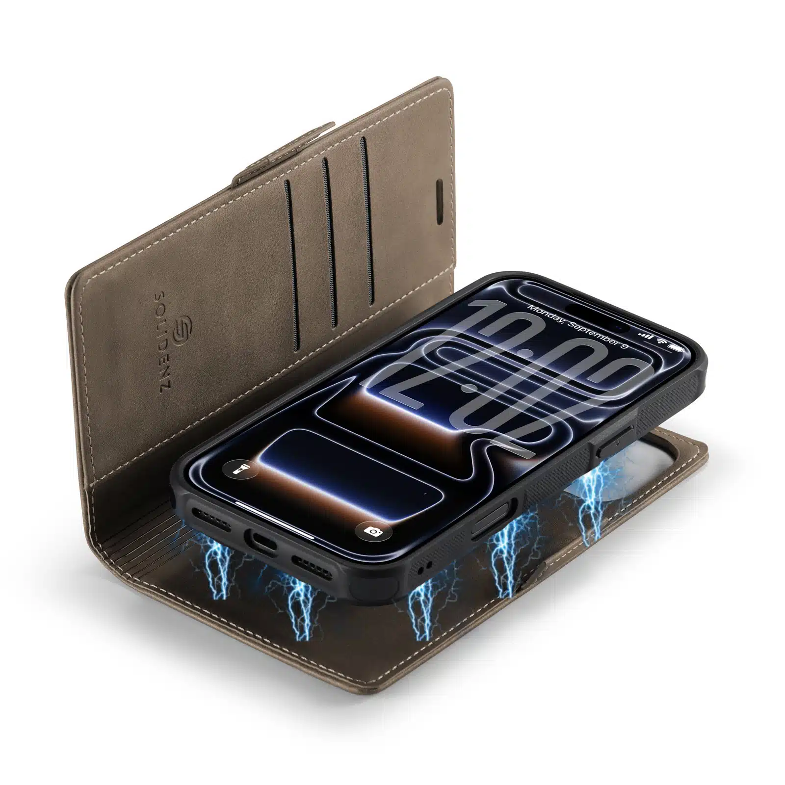 Solidenz-Bookcase 2-in-1 MagSafe voor iPhone 17 Pro-18 Pro-Bruin - Afbeelding 4