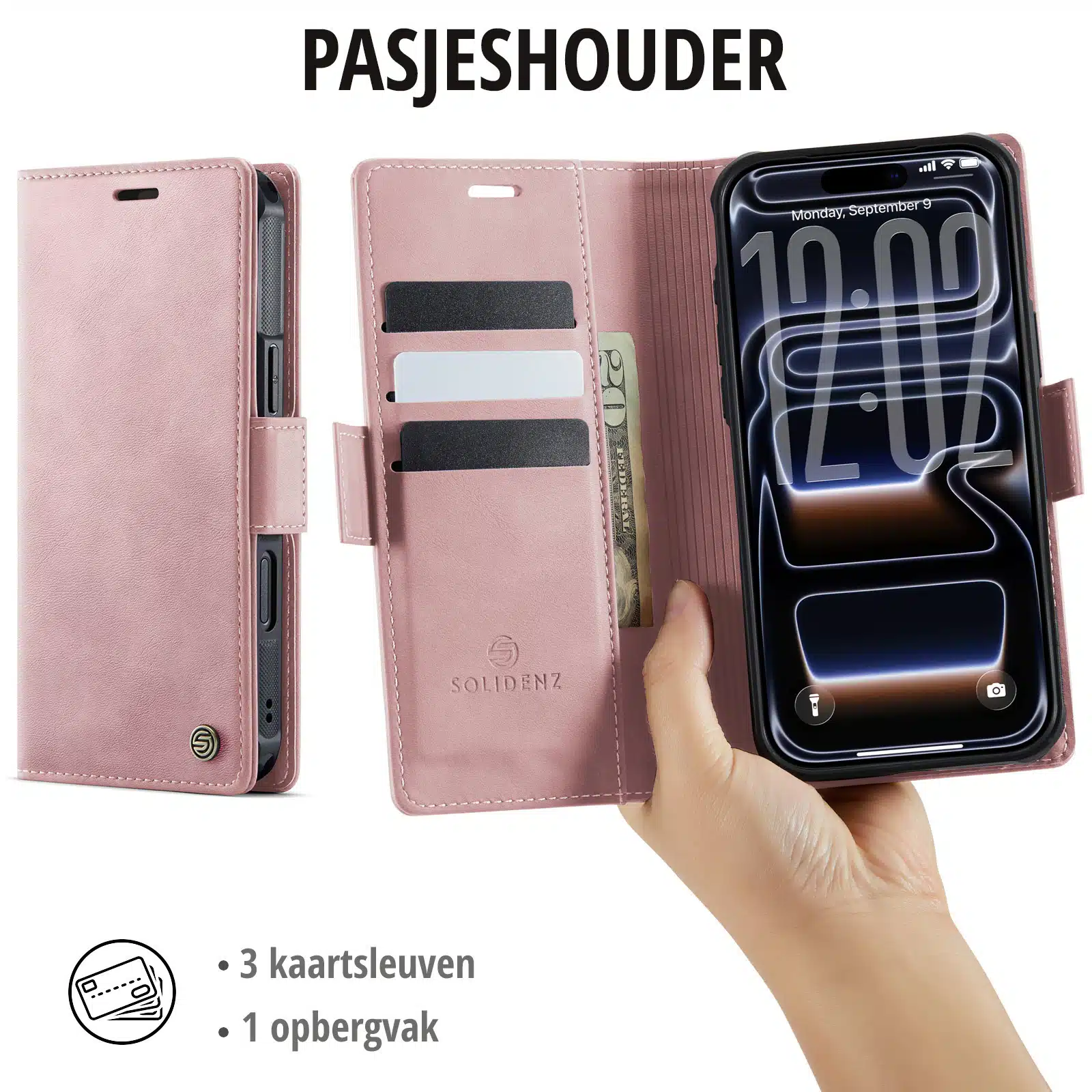 Solidenz-Bookcase 2-in-1 MagSafe-voor iPhone 17 Pro-18 Pro-Roze - Afbeelding 8