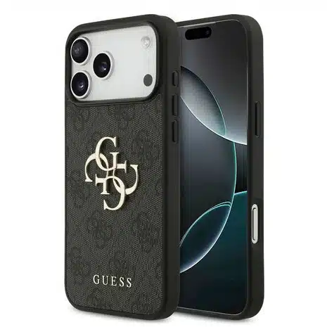 Guess-Backcover-iPhone 18 Pro Max-17 Pro Max-HC 4G PU Big Logo-Zwart - Afbeelding 1