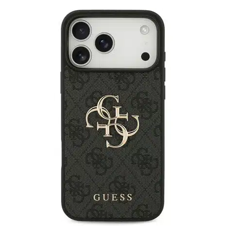 Guess-Backcover-iPhone 18 Pro Max-17 Pro Max-HC 4G PU Big Logo-Zwart - Afbeelding 3