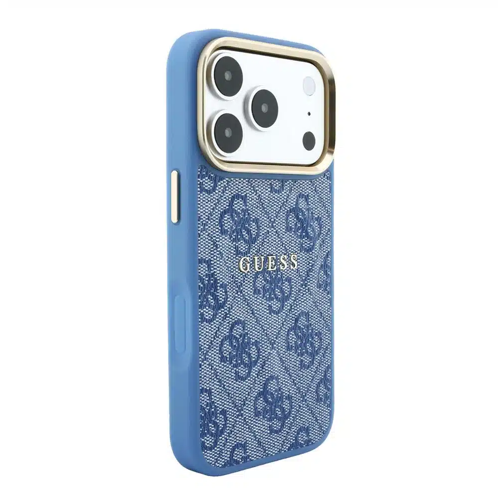 Guess-Backcover-iPhone 18 Pro Max-17 Pro Max-MagSafe Embossed 4G PU With Classic-Blauw - Afbeelding 4