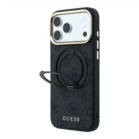 Guess-Backcover-iPhone 18 Pro Max-17 Pro Max-HC Magsafe-Ring Stand 360 4G Logo-Zwart - Afbeelding 2