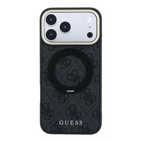 Guess-Backcover-iPhone 18 Pro Max-17 Pro Max-HC Magsafe-Ring Stand 360 4G Logo-Zwart - Afbeelding 3