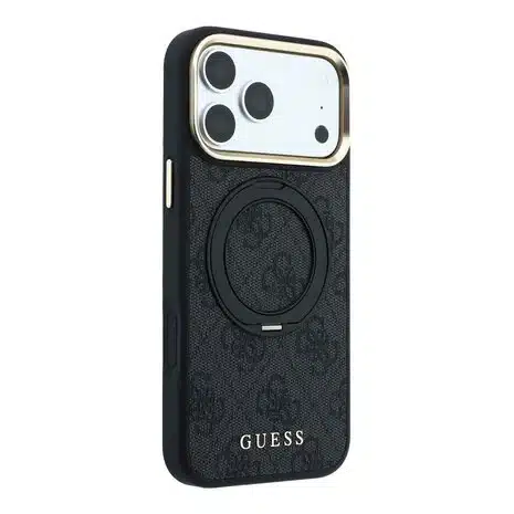 Guess-Backcover-iPhone 18 Pro Max-17 Pro Max-HC Magsafe-Ring Stand 360 4G Logo-Zwart - Afbeelding 4