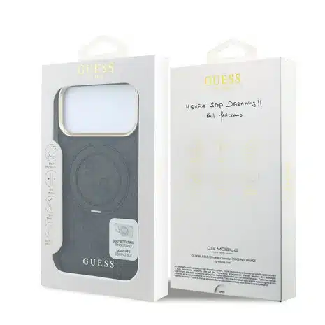 Guess-Backcover-iPhone 18 Pro Max-17 Pro Max-HC Magsafe-Ring Stand 360 4G Logo-Zwart - Afbeelding 6