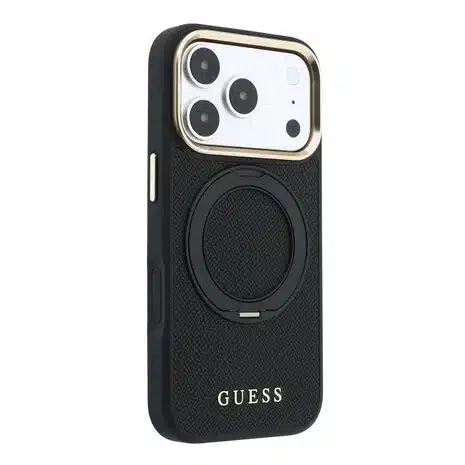 Guess-Backcover-iPhone 18 Pro Max-17 Pro Max-MagSafe-Ring Stand 360 Grained-Logo-Zwart - Afbeelding 4