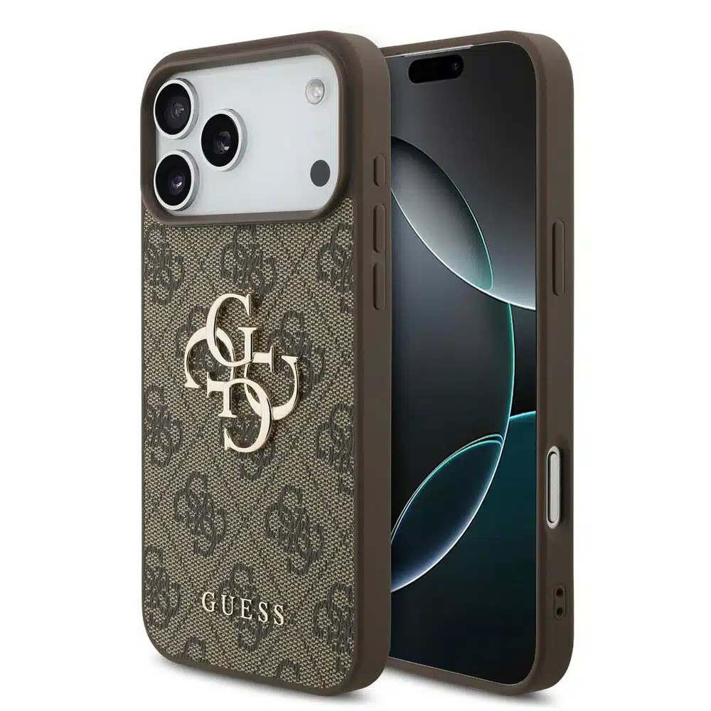Guess-Backcover-iPhone 18 Pro Max-17 Pro Max-HC 4G PU Big Logo-Bruin - Afbeelding 1