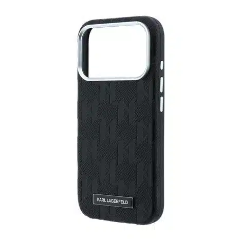 Karl Lagerfeld-iPhone 18 Pro Max-17 Pro Max- Backcover-HC MagSafe SW Grained PU HS Mono Resin Logo-Zwart - Afbeelding 5