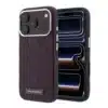 Karl Lagerfeld-iPhone 18 Pro Max-17 Pro Max-Backcover-HC MagSafe SW Grained PU HS Mono Resin Logo-Burgundy - Thumbnail Image 1