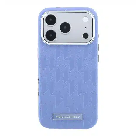 Karl Lagerfeld-iPhone 18 Pro Max-17 Pro Max-Backcover-HC MagSafe SW Grained PU HS Mono Resin Logo-Blauw - Afbeelding 4