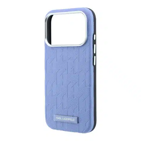Karl Lagerfeld-iPhone 18 Pro Max-17 Pro Max-Backcover-HC MagSafe SW Grained PU HS Mono Resin Logo-Blauw - Afbeelding 5