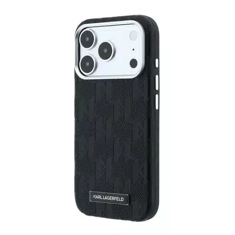 Karl Lagerfeld-iPhone 18 Pro Max-17 Pro Max- Backcover-HC MagSafe SW Grained PU HS Mono Resin Logo-Zwart - Afbeelding 2
