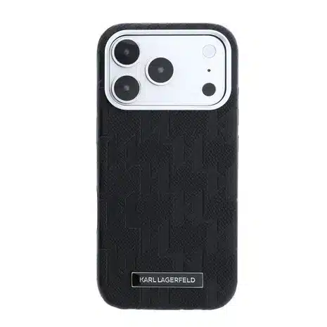 Karl Lagerfeld-iPhone 18 Pro Max-17 Pro Max- Backcover-HC MagSafe SW Grained PU HS Mono Resin Logo-Zwart - Afbeelding 3