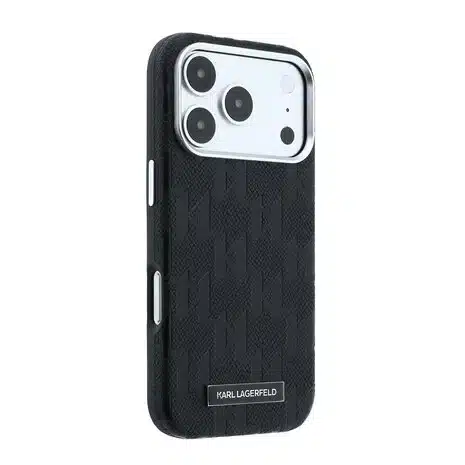 Karl Lagerfeld-iPhone 18 Pro Max-17 Pro Max- Backcover-HC MagSafe SW Grained PU HS Mono Resin Logo-Zwart - Afbeelding 4