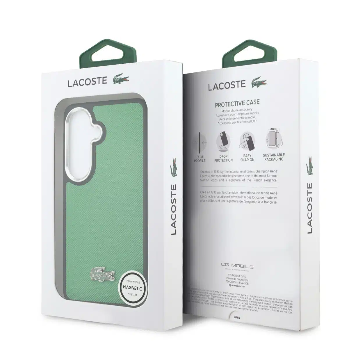 Lacoste-Backcover-MagSafe-Metal Edges Iconic Petit Piqué Logo-Geschikt voor Samsung S26-Groen - Afbeelding 4