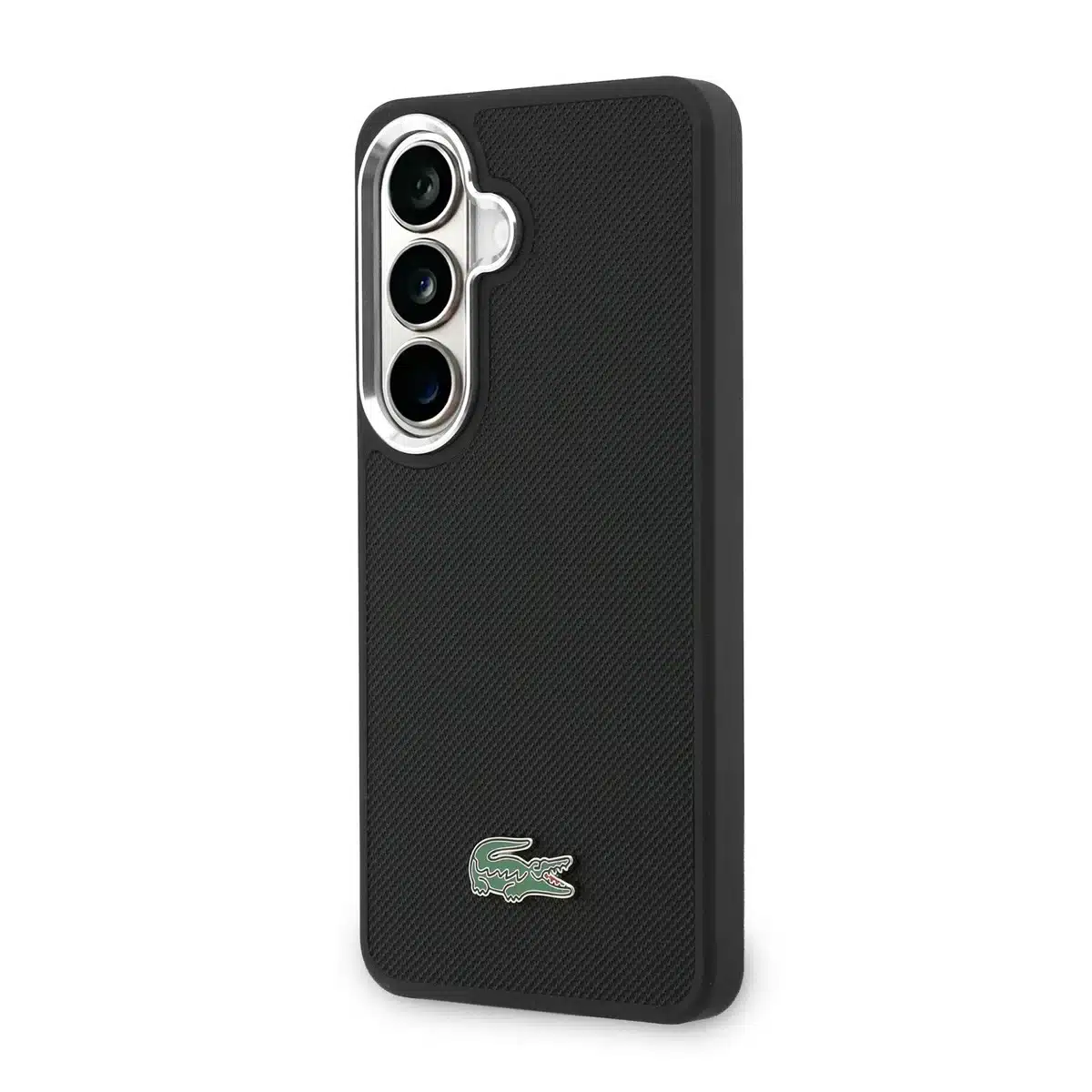 Lacoste-Backcover-MagSafe-Metal Edges Iconic Petit Piqué Logo-Geschikt voor Samsung S26-Zwart - Afbeelding 2
