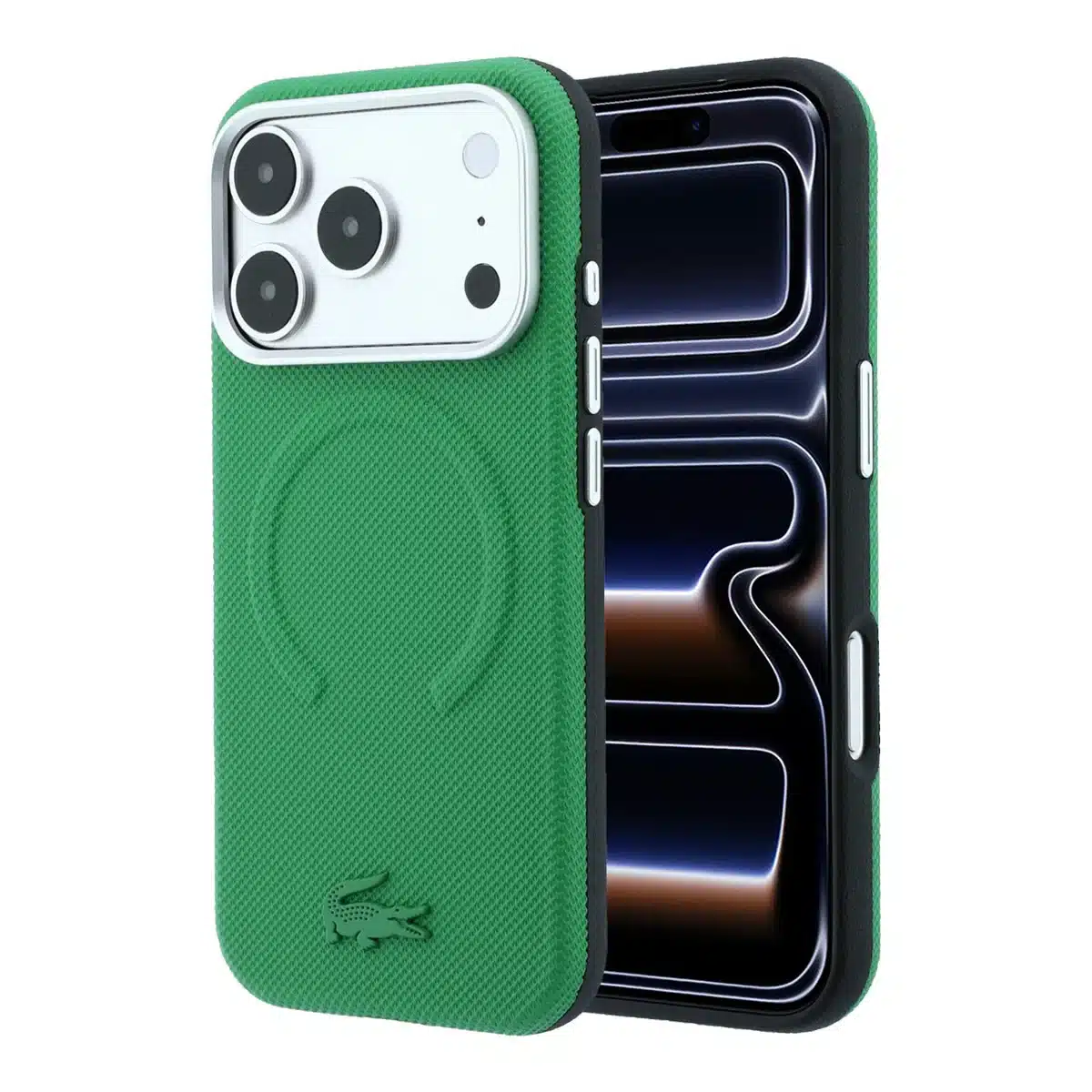 Lacoste - Backcover - iPhone 18 Pro Max - Magsafe - Petit Pique Embossed Estragon - Olijfgroen - Afbeelding 1