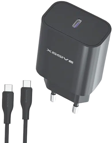 Xssive - 25W PD3.0 Super Fast Charger met USB-C-kabel – Zwart - Afbeelding 1